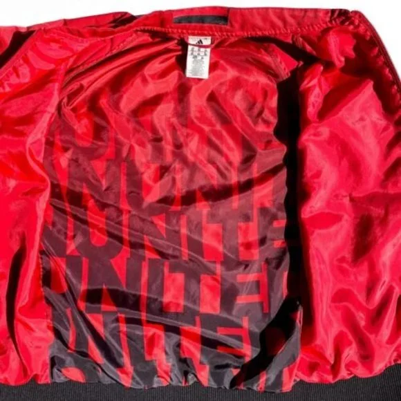 Adidas Manchester United Track Top Full Zip Bomber Jacket Red XS Extra Small